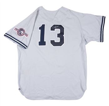 1995 Derek Jeter Minor League Game Used & Signed Columbus Clippers #13 Road Jersey (Mears A10 LOA, Bat Boy LOA & Beckett)